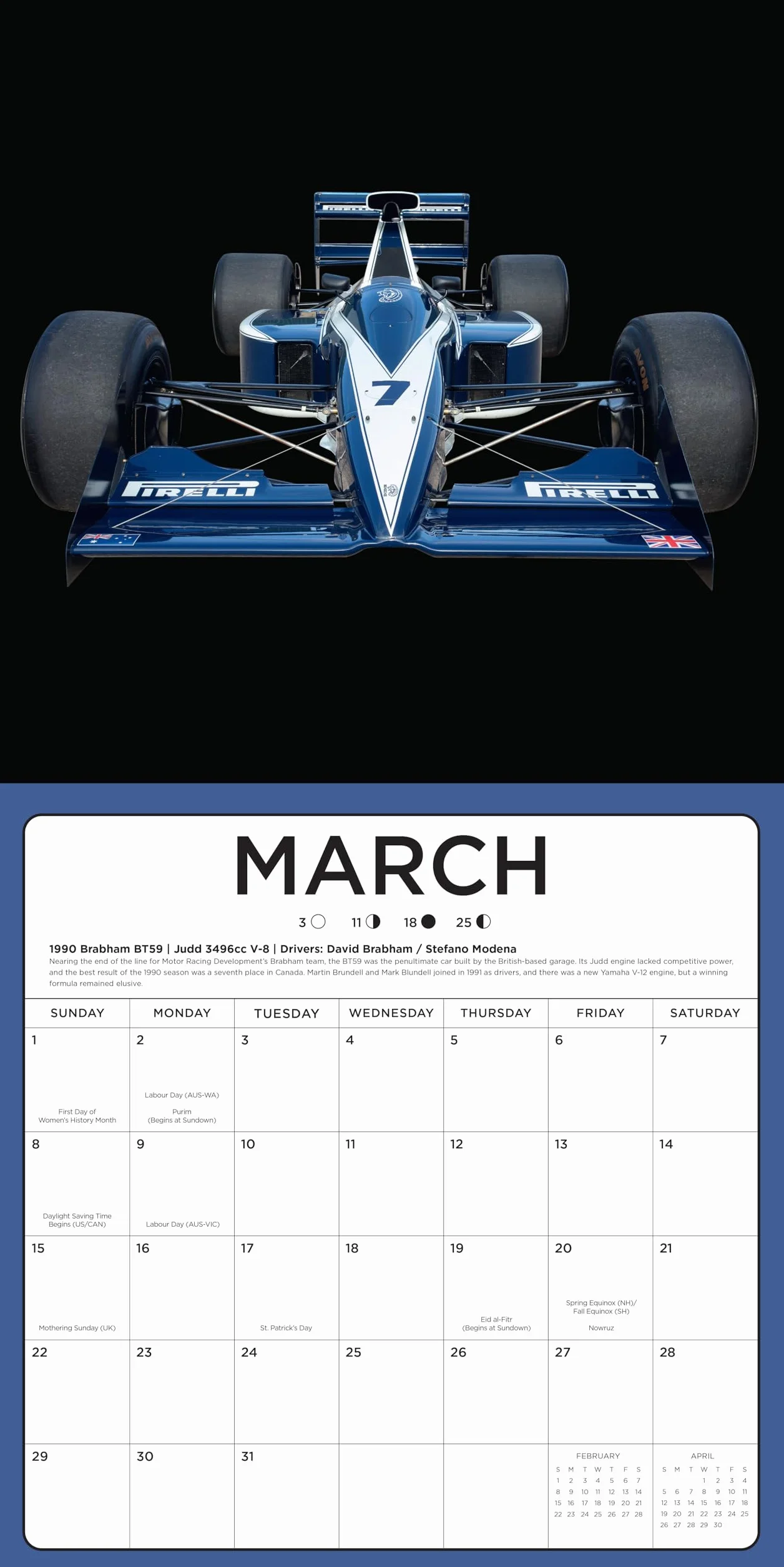 The Art of the Formula 1 Race Car 2026: 16-Month Calendar--September 2025 through December 2026