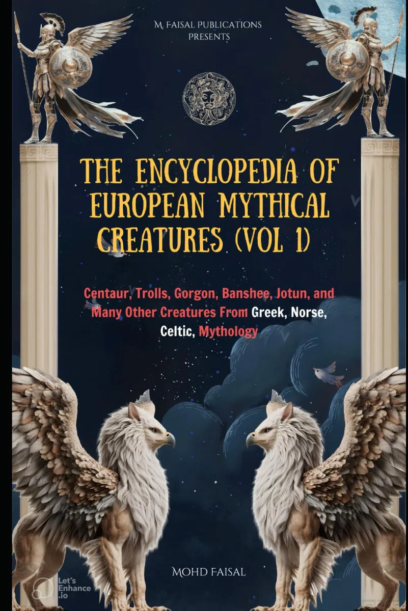 The Encyclopedia of European Mythical Creatures (Vol 1) (B&W Version): Centaur, Trolls, Gorgon, Banshee, Jotun, and Many Other Creatures From Greek, Norse, Celtic Mythology