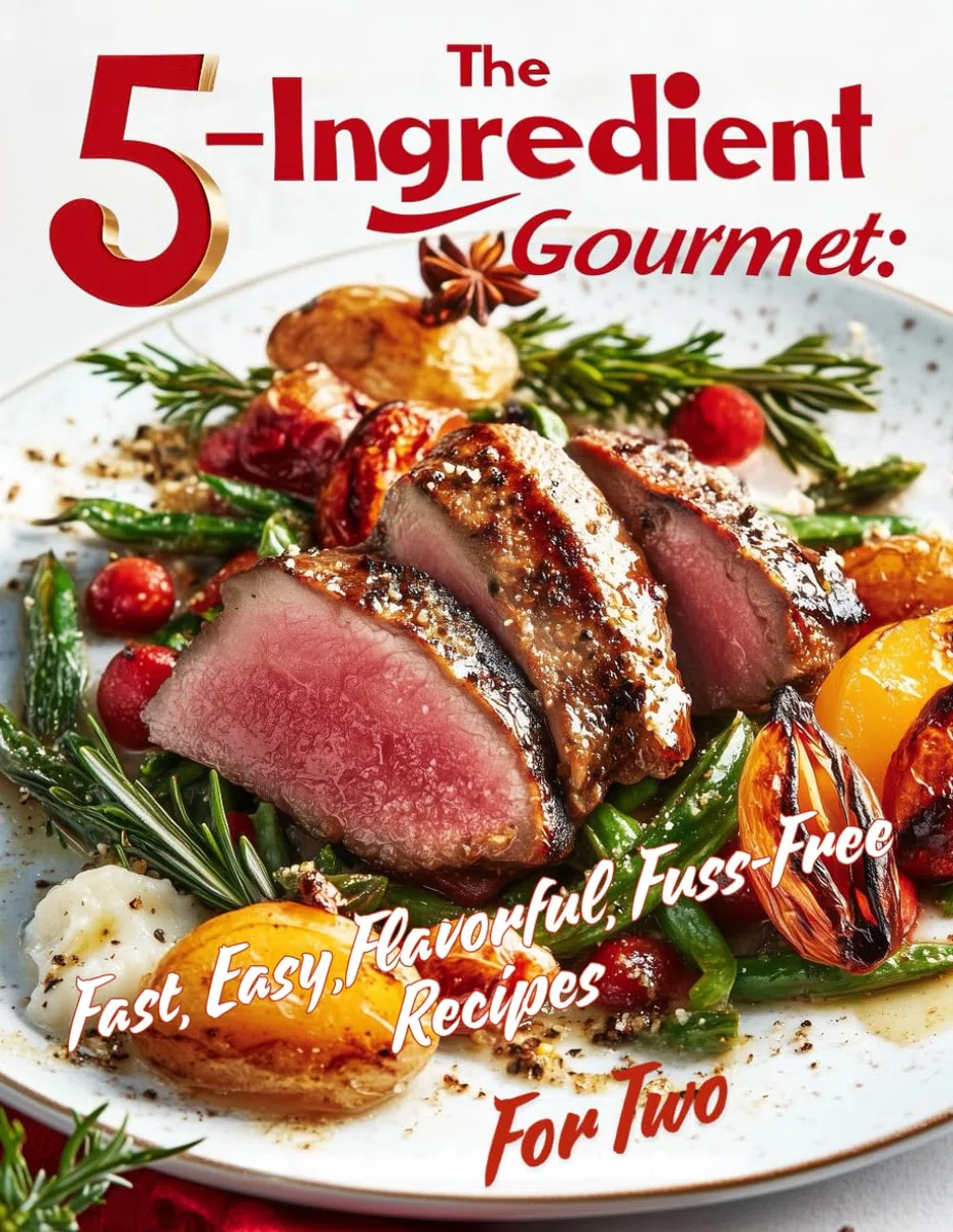 The 5-Ingredient Gourmet: Fast, Easy, Flavorful, Fuss-Free Recipes For Two: Full color, Motivational Quotes, Cookbook for beginners, busy people, teens and seniors