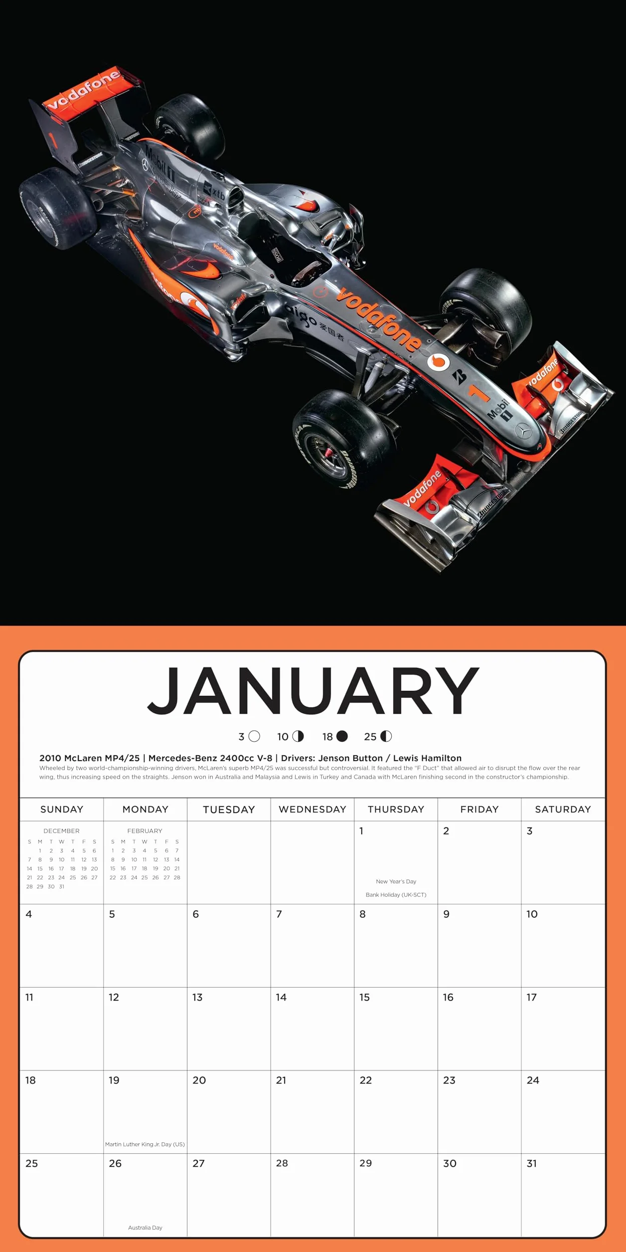 The Art of the Formula 1 Race Car 2026: 16-Month Calendar--September 2025 through December 2026