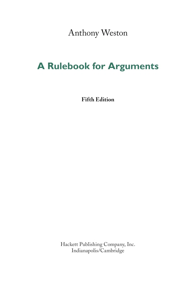 A Rulebook for Arguments