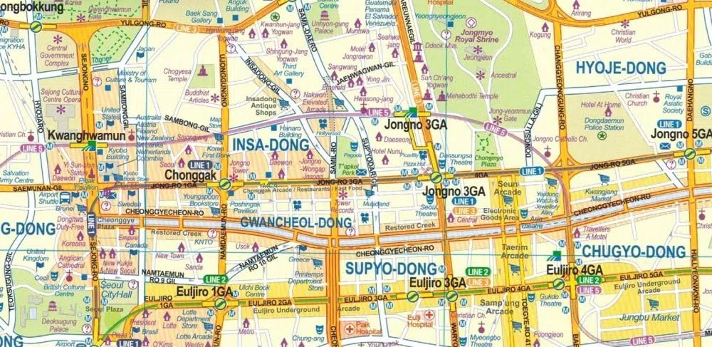 SOUTH KOREA & SEOUL: 1:550000