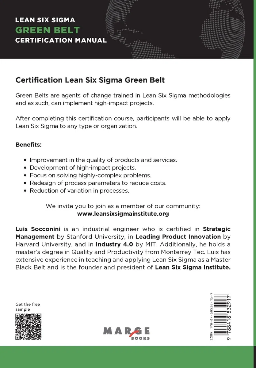 Lean Six Sigma Green Belt. Certification Manual: 0
