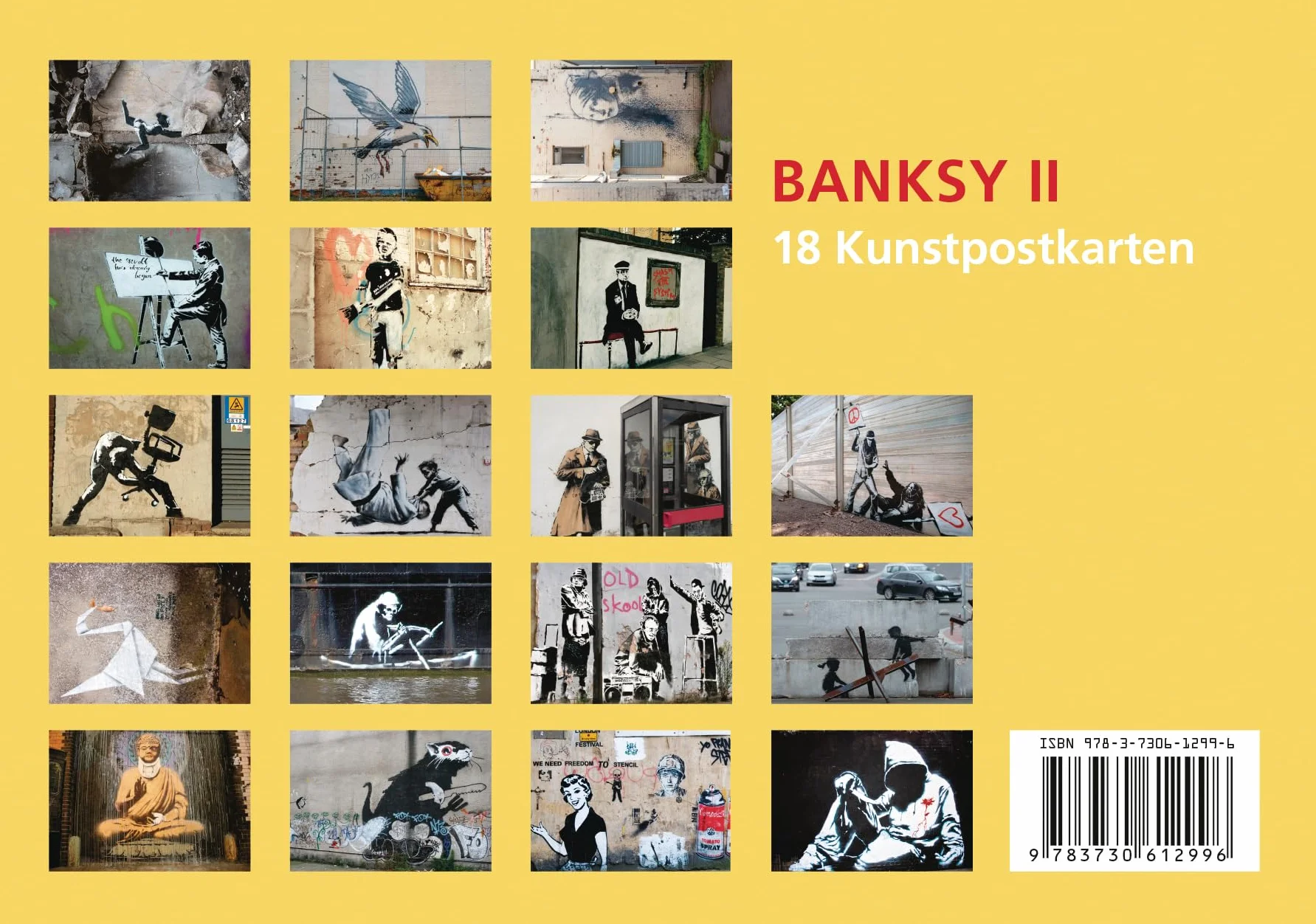 Postkarten-Set Banksy II: 18 Kunstpostkarten aus hochwertigem Karton. ca. 0,44EUR pro Karte. Streetart zum Sammeln, Verschicken und Verschenken. Ideal für Postcrossing: 61