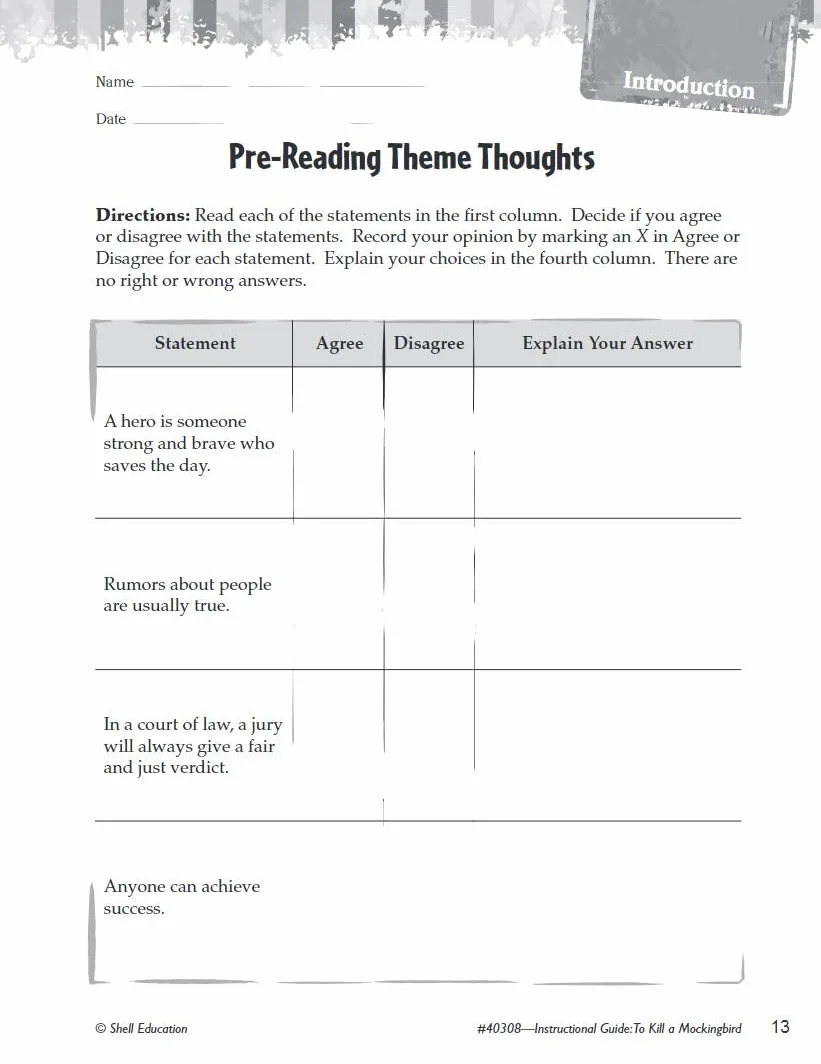 To Kill a Mockingbird: An Instructional Guide for Literature