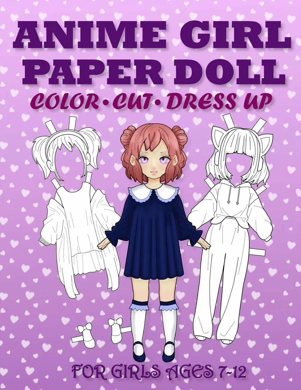 Anime Girl Paper Doll for Girls Ages 7-12: Anime Paper Doll for Girls Ages 7-12: Cut, Color, Dress up and Play. Coloring book for kids