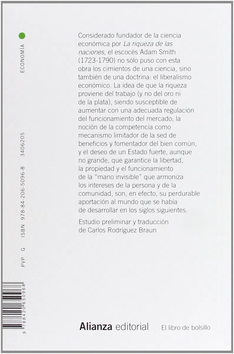La riqueza de las naciones: Libros I-II-III y selección de los Libros IV y V