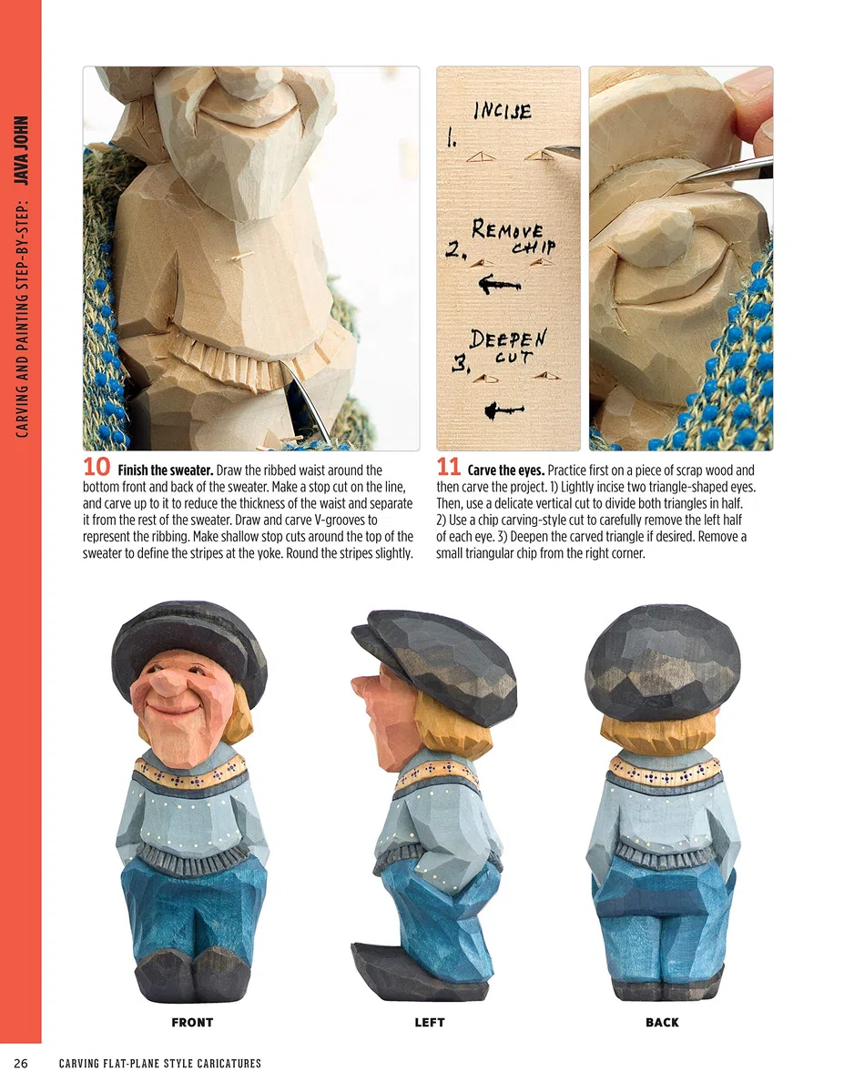 Carving Flat-Plane Style Caricatures: Step-By-Step Instructions & Patterns for 50 Projects