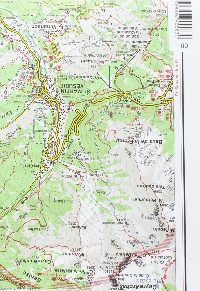 Carta n. 8 Alpi Marittime e Liguri 1:50.000. Carta dei sentieri e dei rifugi