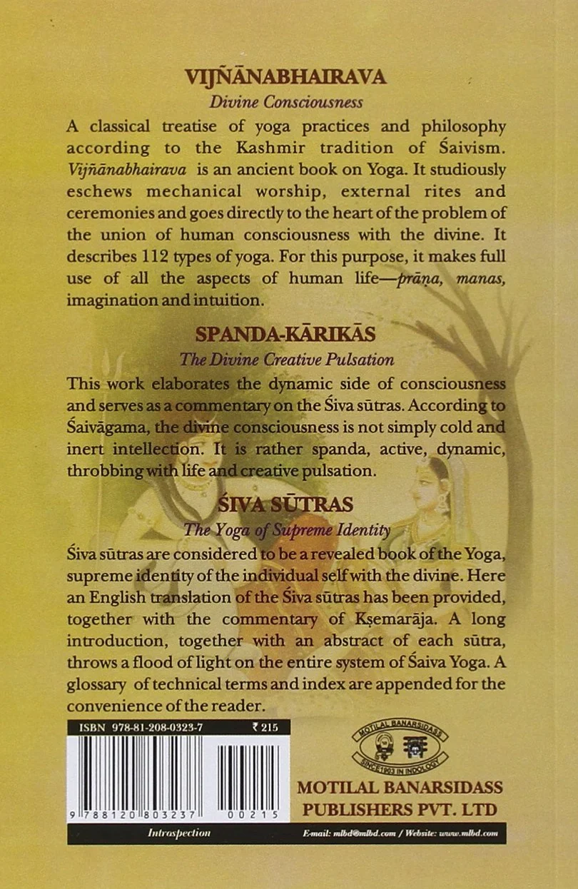 Pratyabhijnahrdayam: The Secret of Self Recognition