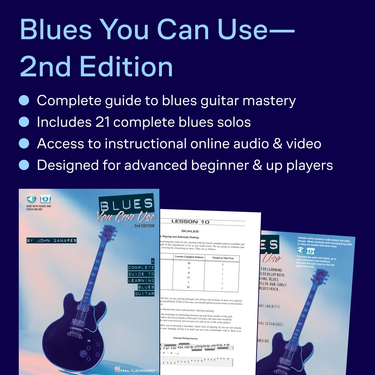 John ganapes : blues you can use - guitare - recueil avec support(s) en ligne: A Complete Guide to Learning Blues Guitar