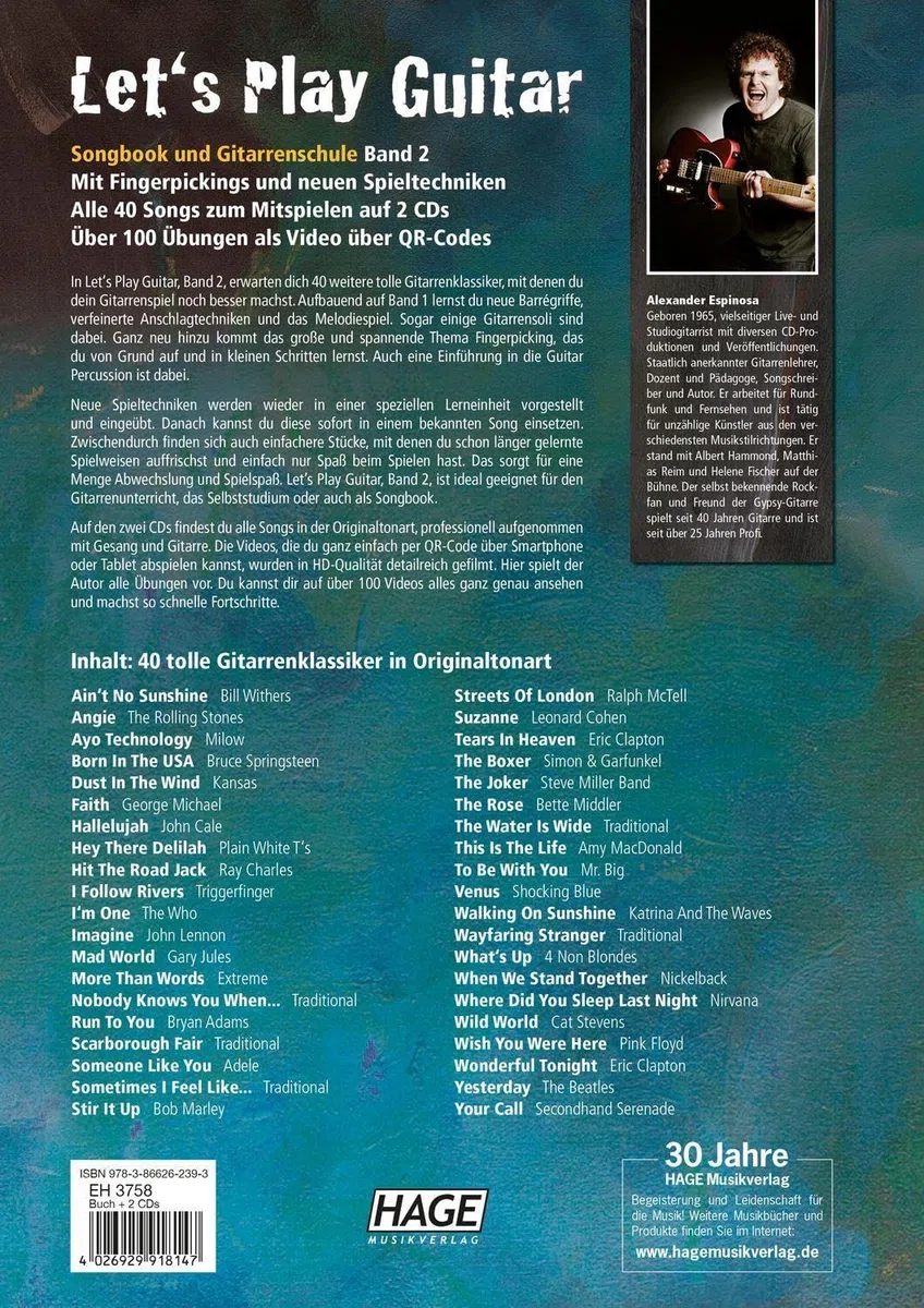 Let's Play Guitar Band 2: Songbook und Gitarrenschule + DVD + 2 CDs. Mit Songs von Bob Marley, Nirvana, Adele, Milow, Bruce Springsteen, Nickelback, Jason Mraz uvm.