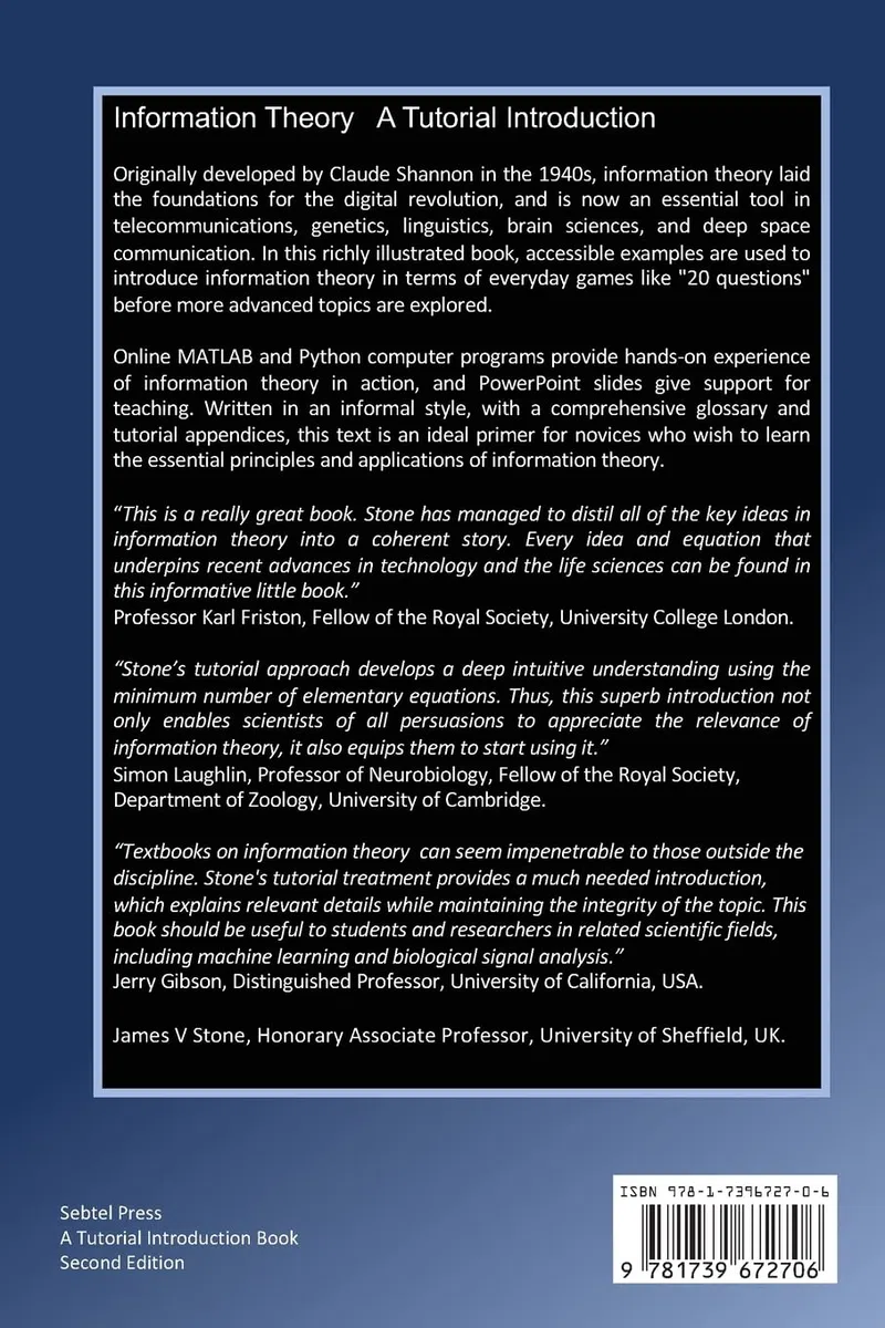 Information Theory: A Tutorial Introduction (2nd Edition)