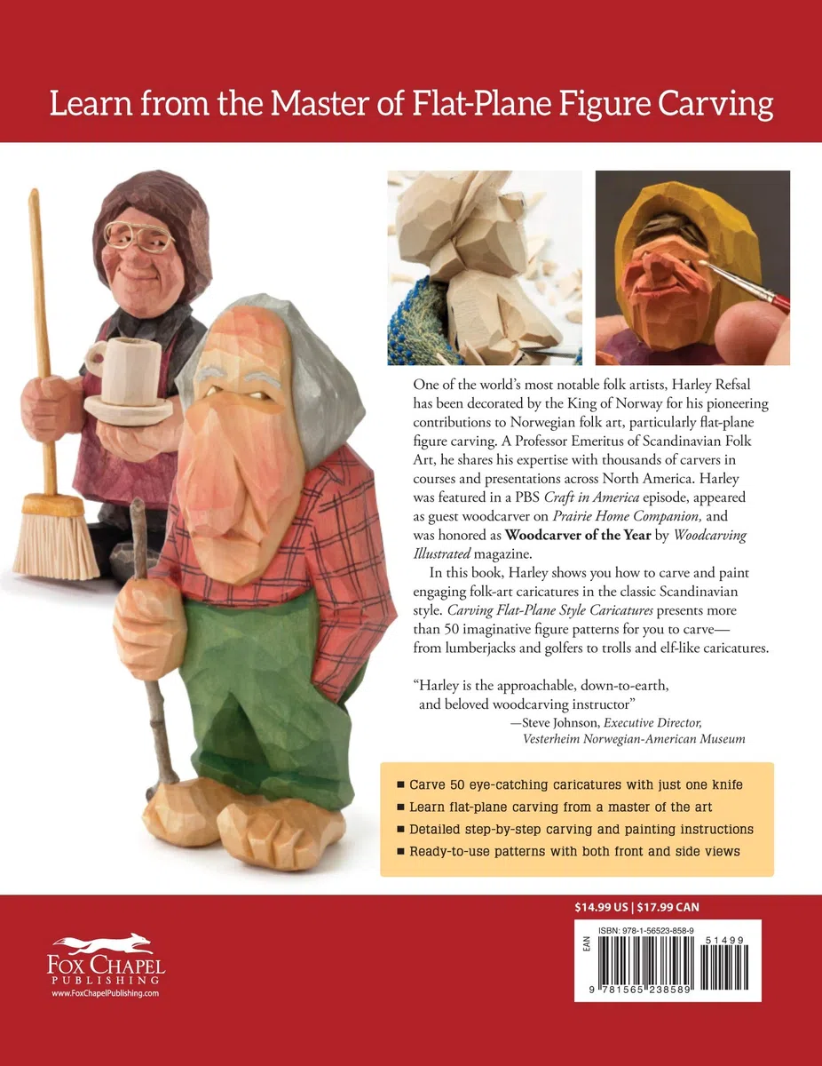 Carving Flat-Plane Style Caricatures: Step-By-Step Instructions & Patterns for 50 Projects