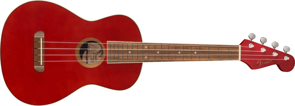 Fender Avalon Tenor ukulele, deska z orzecha włoskiego, kolor wiśniowy