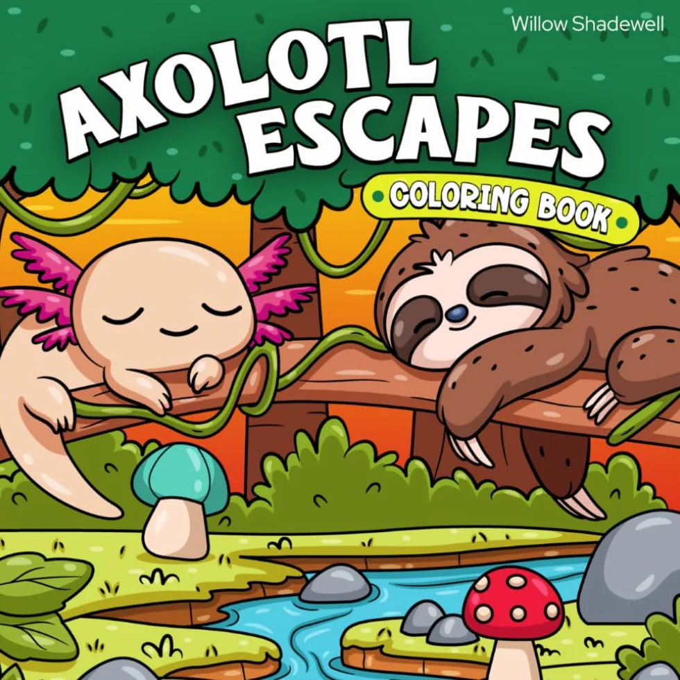 Axolotl Escapes Coloring Book: A Cozy Coloring Adventure for Ages 6–12 | Featuring Animal Friends & Bonus Soundtrack
