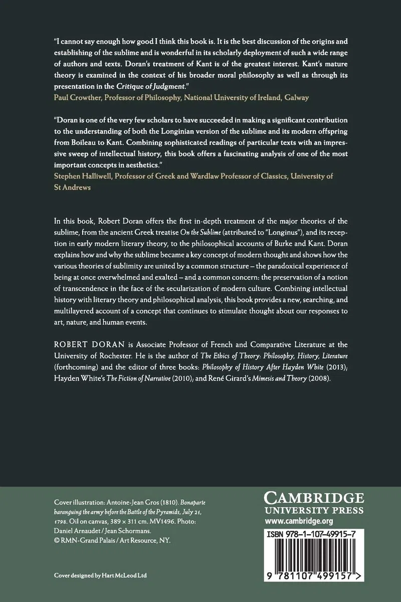 The Theory of the Sublime from Longinus to Kant