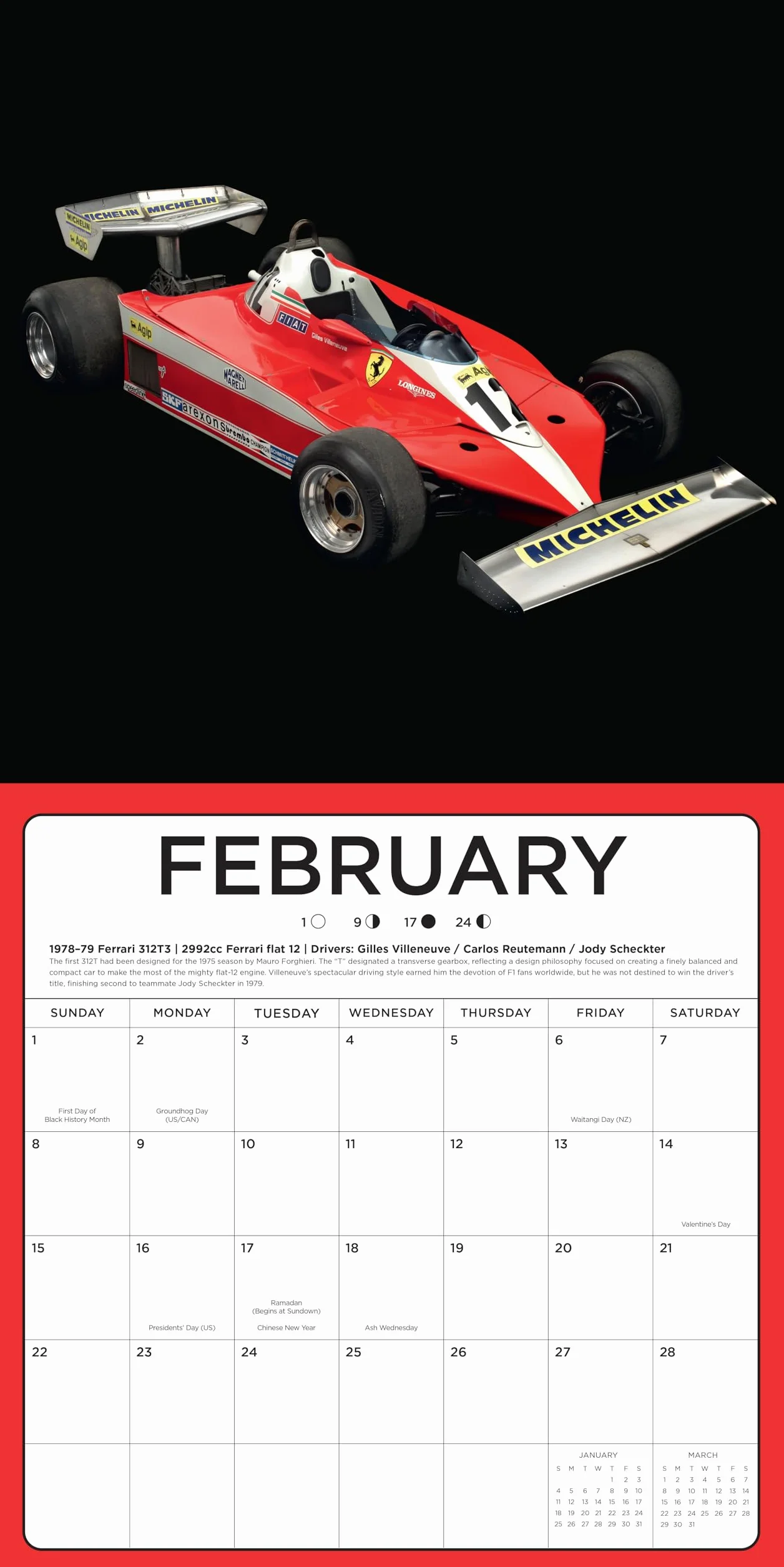 The Art of the Formula 1 Race Car 2026: 16-Month Calendar--September 2025 through December 2026