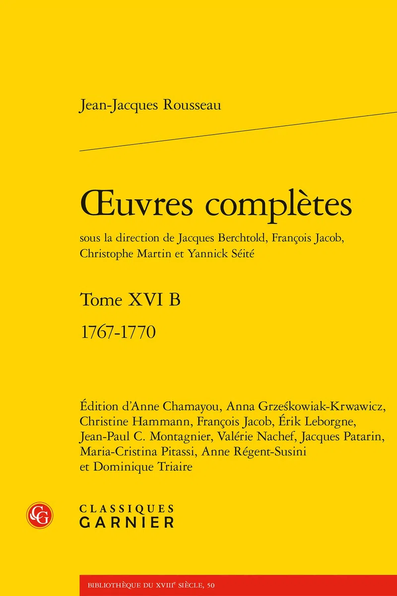 Oeuvres complètes: Tome 16 B, 1767-1770: 50