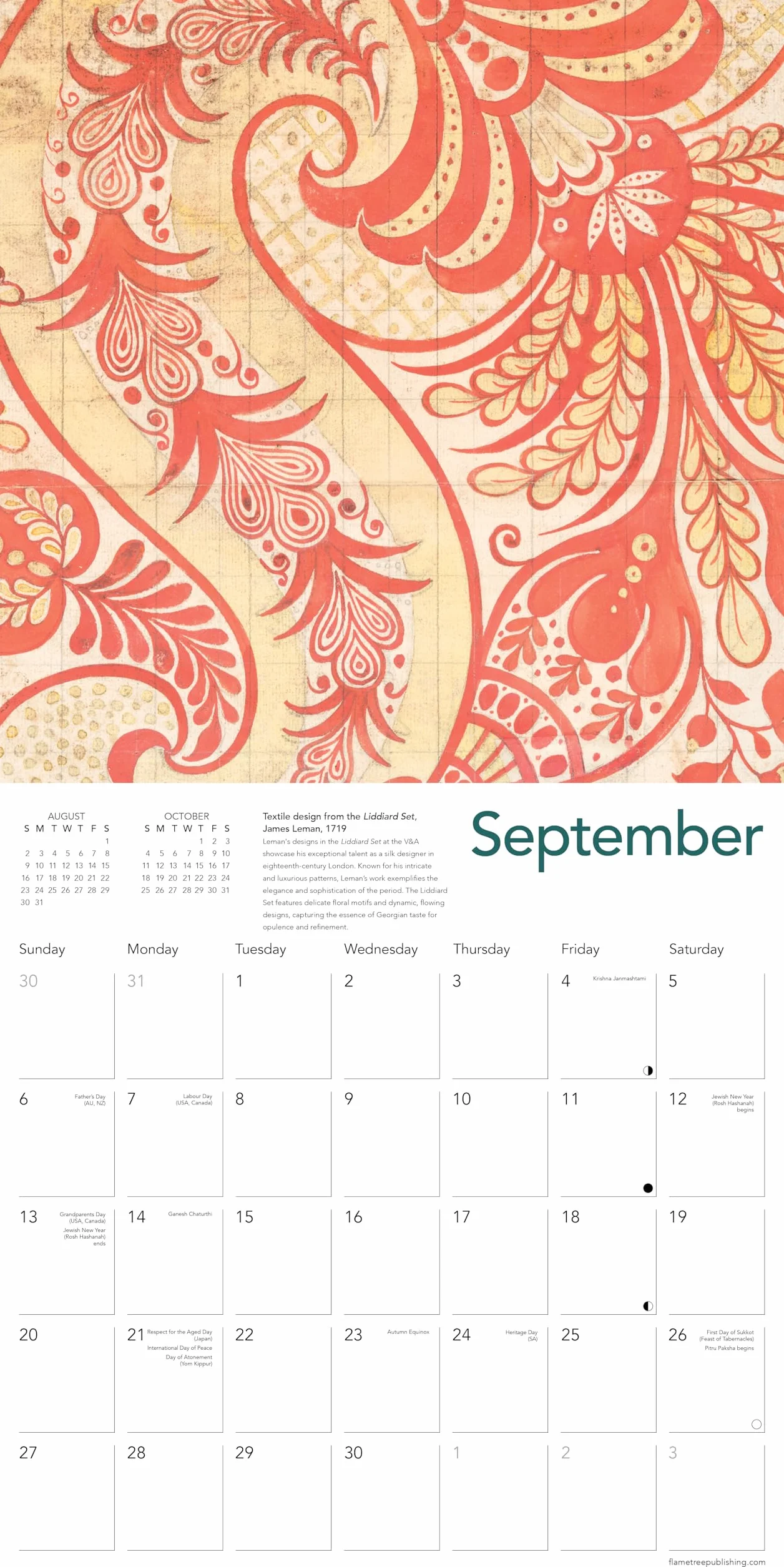 V&A: Spitalfields Silks Wall Calendar 2026 (Art Calendar)