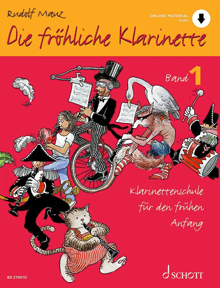 Rudolf mauz : die frohliche klarinette band 1 - recueil + enregistrements online: Klarinettenschule für den frühen Anfang (Überarbeitete Neuauflage). Vol. 1. clarinet. Méthode.