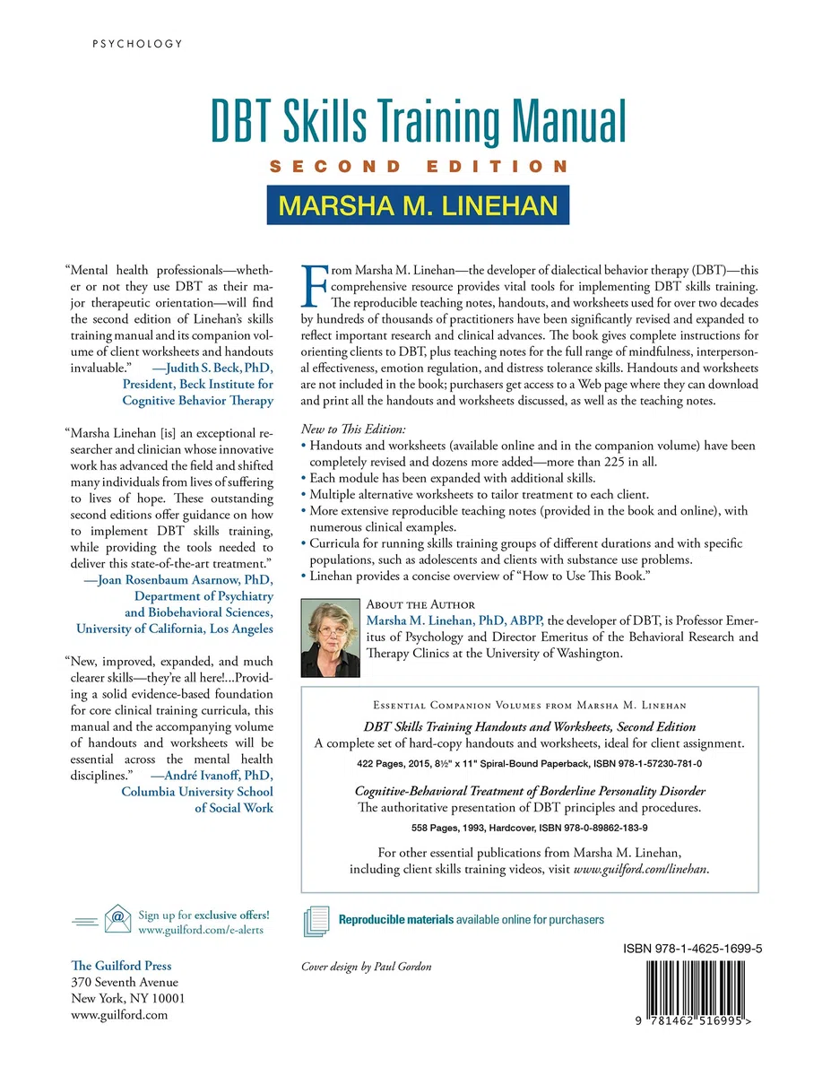 DBT Skills Training Manual, Second Edition, Available separately: DBT Skills Training Handouts and Worksheets